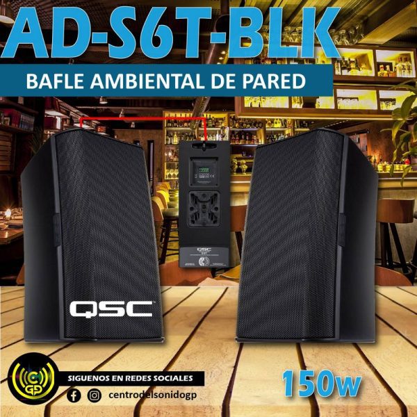 bafle ambiental qsc ad s6t blk 150w bafle ambiental qsc ad s6t blk 150w