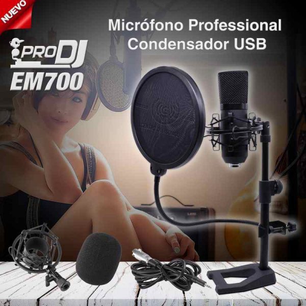 em700 – micrófono condensador usb prodj