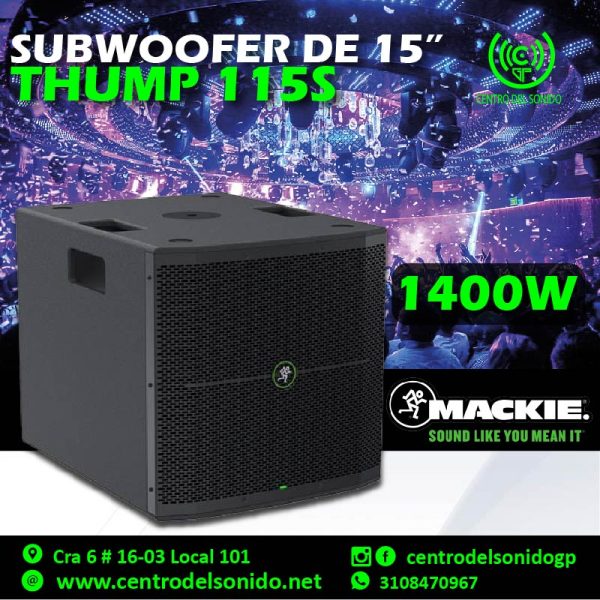 mackie thump 115s subwoofer activo mackie thump 115s subwoofer activo