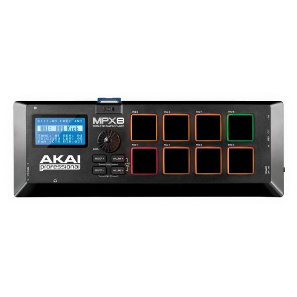 controlador-midi-mpx8-akai sampler portatil con 8 pads akai mpx8