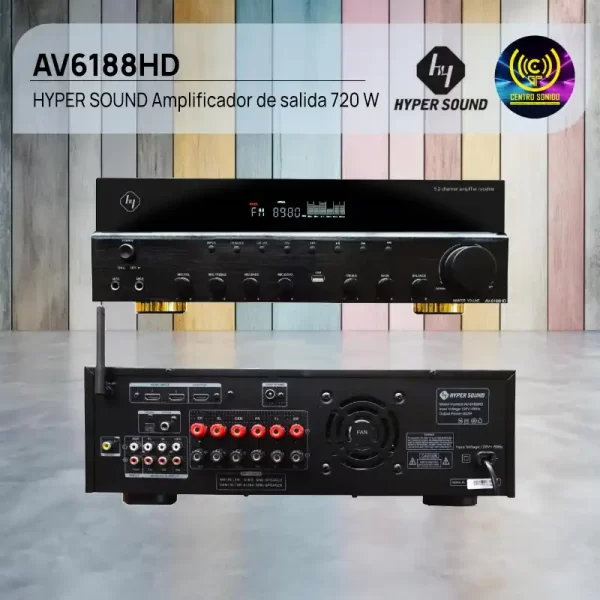 av6188hd hyper sound amplificador de salida 720 w av6188hd hyper sound amplificador de salida 720 w