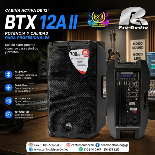 cabina activa de 12″ pro audio btx12a ii 500w cabina activa de 12″ pro audio btx12a ii 500w