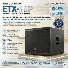bajo activo etx18p electrovoice 1800watt