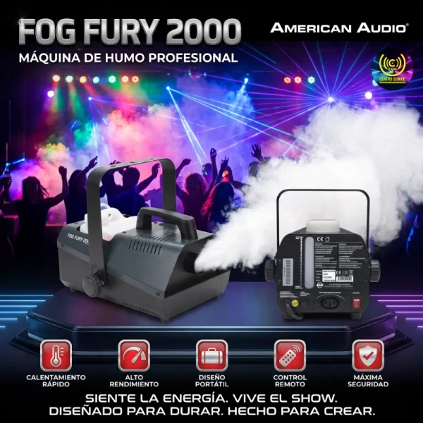 máquina de humo fog fury 2000 máquina de humo fog fury 2000