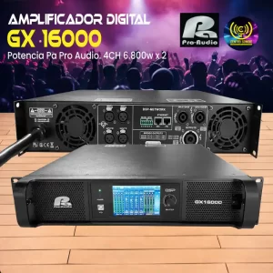 amplificador digital gx 16000 pa pro audio. 4ch 6.800w x 2