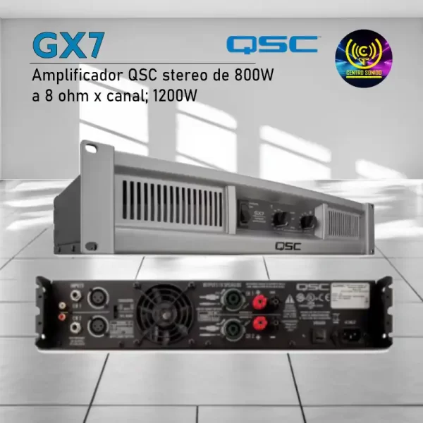 amplificador gx7 qsc stereo de 800w a 8 ohm x canal; 1200w amplificador gx7 qsc stereo de 800w a 8 ohm x canal; 1200w