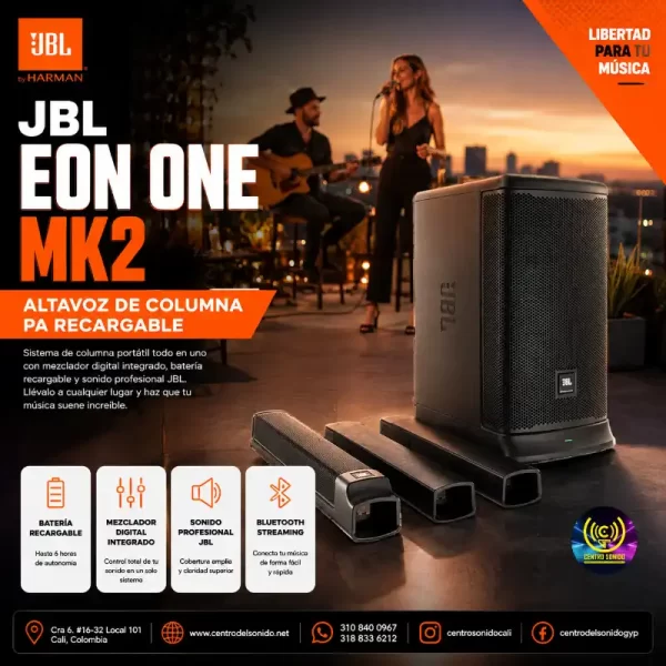 jbl eon one mk2 all in one, pa de columna alimentado por batería jbl eon one mk2 all in one, pa de columna alimentado por batería
