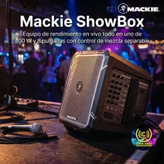 mackie showbox equipo de rendimiento en vivo todo en uno de 400 w y 8 pulgadas con control de mezcla separable