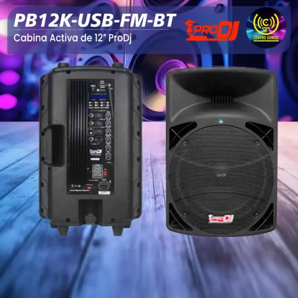 cabina activa de 12″ prodj pb12k usb fm bt cabina activa de 12″ prodj pb12k usb fm bt