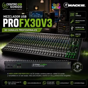 mezclador usb profx30v3 de 30 canales mackie
