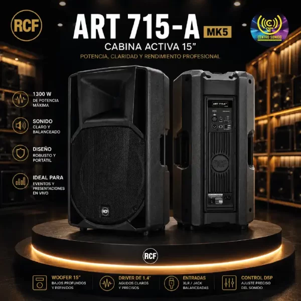 rcf art715 mk5 cabina activa 15" rcf art715 mk5 cabina activa 15"