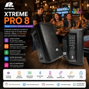 parlante portable xtreme pro 8 pro audio