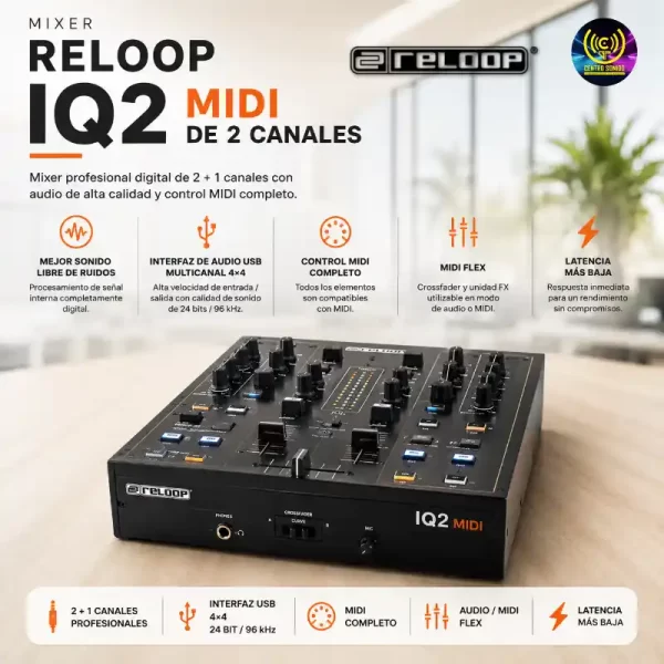 mixer reloop iq2 midi de 2 canales