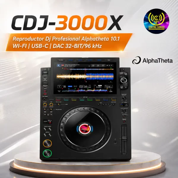 reproductor dj profesional cdj 3000x alphatheta 10.1″ wi fi | usb c | dac 32 bit/96 khz