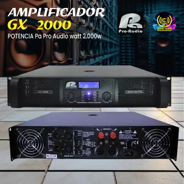 potencia gx 2000 pa pro audio watt 2.000w potencia gx 2000 pa pro audio watt 2.000w