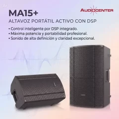ma15+ altavoz portátil activo audiocenter controlado por dsp
