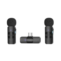 micrófono boya by v20 inalámbrico doble usb c para android