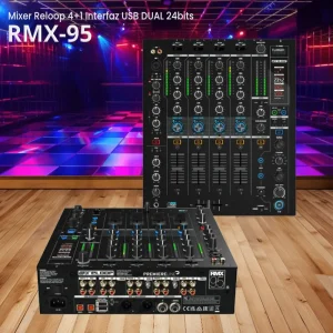 mixer rmx 95 reloop 4+1 interfaz usb dual 24bits