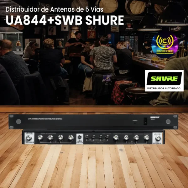 distribuidor de antenas de 5 vias shure ua844+swb distribuidor de antenas de 5 vias shure ua844+swb