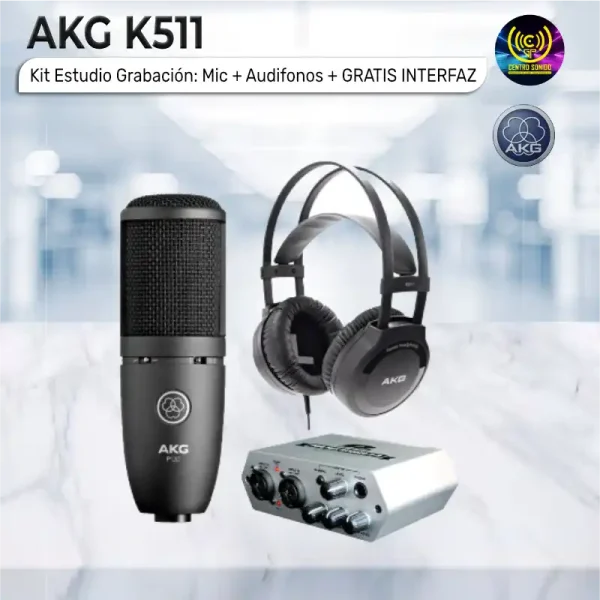 kit estudio grabación: mic + audifonos + gratis interfaz kit estudio grabación: mic + audifonos + gratis interfaz