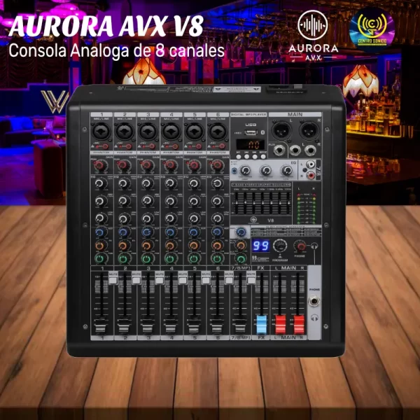 consola analoga de 8 canales avx v8 consola analoga de 8 canales avx v8