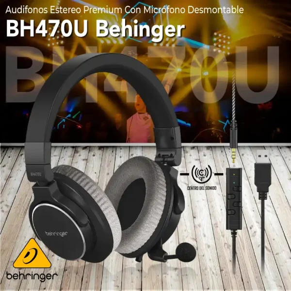 audifonos estereo premium con micrófono desmontable bh470u behinger audifonos estereo premium con micrófono desmontable bh470u behinger