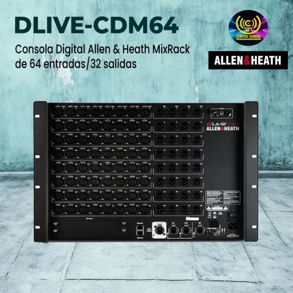 consola digital allen & heath dlive cdm64 mixrack de 64 entradas/32 salidas consola digital allen & heath dlive cdm64 mixrack de 64 entradas/32 salidas