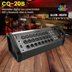 mezclador digital cq 20b con conectividad wifi y bluetooth allen & heath
