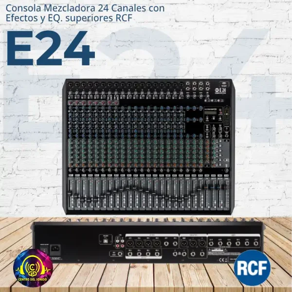 consola mezcladora e24 de 24 canales con efectos y eq. superiores rcf consola mezcladora e24 de 24 canales con efectos y eq. superiores rcf