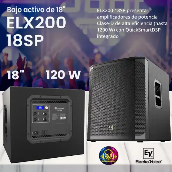 bajo activo elx200 18sp electro voice 1200w bajo activo elx200 18sp electro voice 1200w