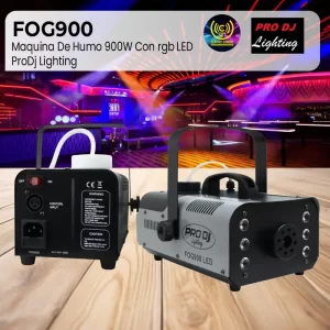 maquina de humo 900w con led rgb fog900 led prodj lighting