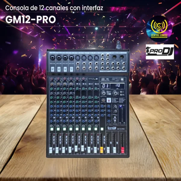 consola de 12 canales con interfaz gm12 pro pro dj consola de 12 canales con interfaz gm12 pro pro dj