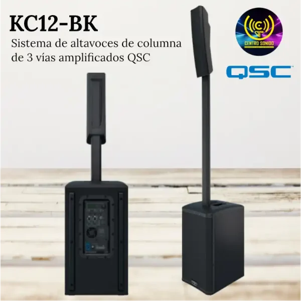 altavoz activo de columna de 3 vías qsc kc12 bk altavoz activo de columna de 3 vías qsc kc12 bk