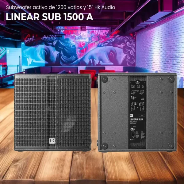 subwoofer activo de 1200 vatios y 15" hk audio linear sub 1500 a subwoofer activo de 1200 vatios y 15" hk audio linear sub 1500 a
