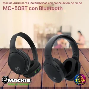 mackie auriculares inalámbricos con cancelación de ruido mc 50bt con bluetooth