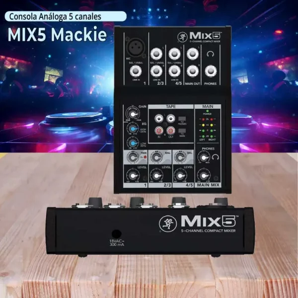 consola análoga 5 canales mackie mix5 consola análoga 5 canales mackie mix5