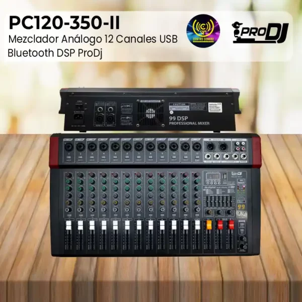 mezclador análogo pc120 350 ii 12 canales usb bluetooth dsp prodj mezclador análogo pc120 350 ii 12 canales usb bluetooth dsp prodj