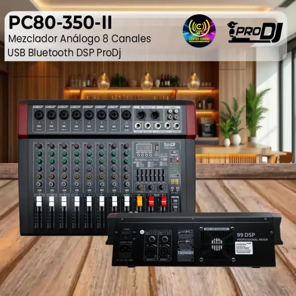 mezclador análogo pc80 350 ii 8 canales usb bluetooth dsp prodj mezclador análogo pc80 350 ii 8 canales usb bluetooth dsp prodj