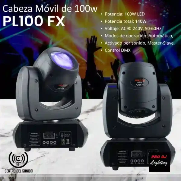 cabeza móvil de 100w pl100 fx prodj lighting cabeza móvil de 100w pl100 fx prodj lighting