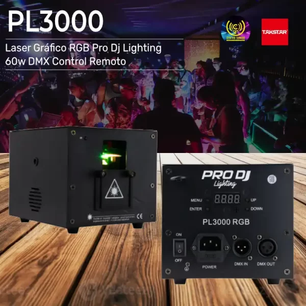 laser gráfico rgb pl3000 pro dj lighting 60w dmx control remoto laser gráfico rgb pl3000 pro dj lighting 60w dmx control remoto