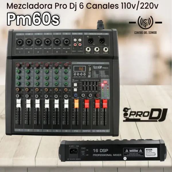 mezclador de 6 canales pm60s mezclador de 6 canales pm60s