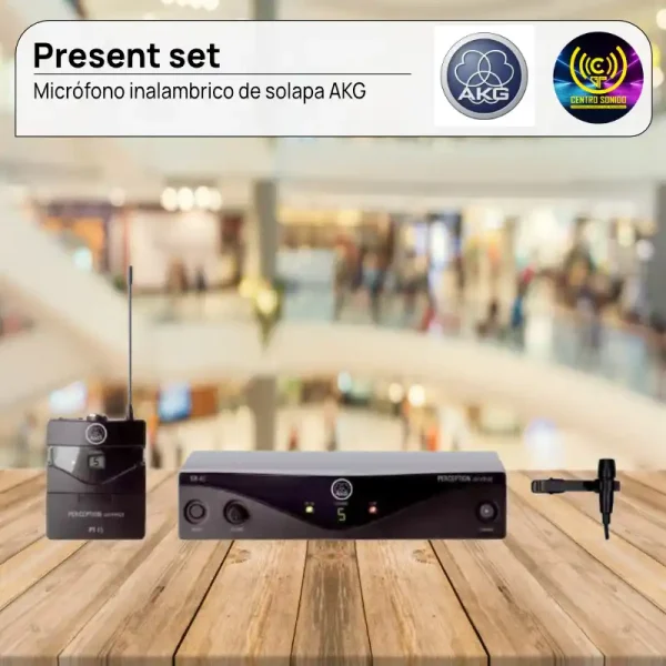 micrófono inalambrico de solapa akg present set micrófono inalambrico de solapa akg present set