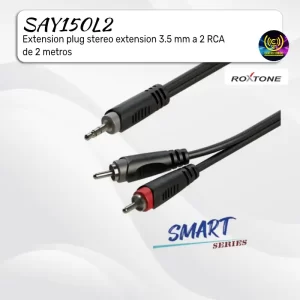 extension plug stereo extension 3.5 mm a 2 rca de 2 metros say150l2 roxtone