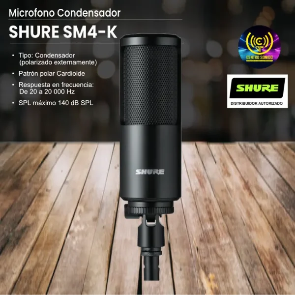 microfono condensador shure sm4 k microfono condensador shure sm4 k