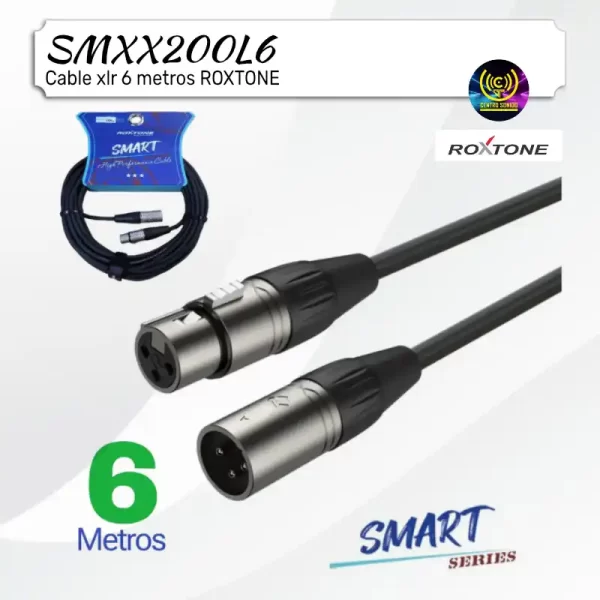 cable xlr 6 metros roxtone smxx200l6 cable xlr 6 metros roxtone smxx200l6