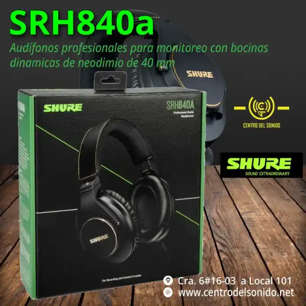 audífonos profesionales para monitoreo srh840a shure audífonos profesionales para monitoreo srh840a shure