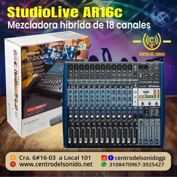 mezcladora híbrida studiolive ar16 usb de 18 canales mezcladora híbrida studiolive ar16 usb de 18 canales