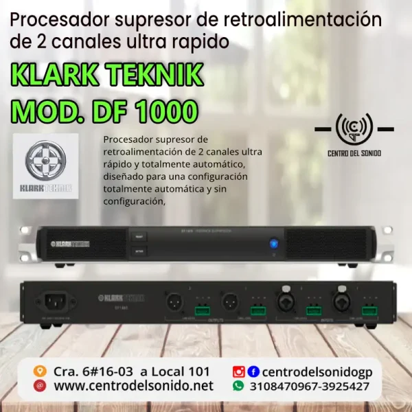 procesador supresor de retroalimentación de 2 canales ultra rapido klark teknik mod. df 1000 procesador supresor de retroalimentación de 2 canales ultra rapido klark teknik mod. df 1000