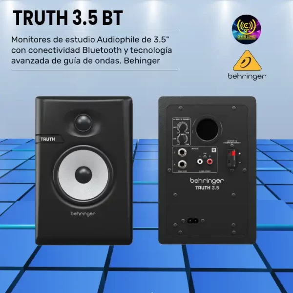 monitores de estudio truth 3.5 bt audiophile de 3.5" con conectividad bluetooth y tecnología avanzada de guía de ondas. behinger monitores de estudio truth 3.5 bt audiophile de 3.5" con conectividad bluetooth y tecnología avanzada de guía de ondas. behinger