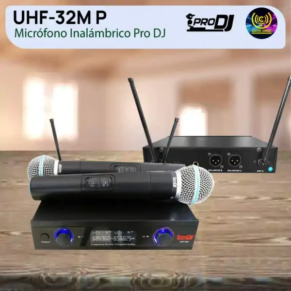 micrófono inalámbrico uhf 32m pro dj micrófono inalámbrico uhf 32m pro dj